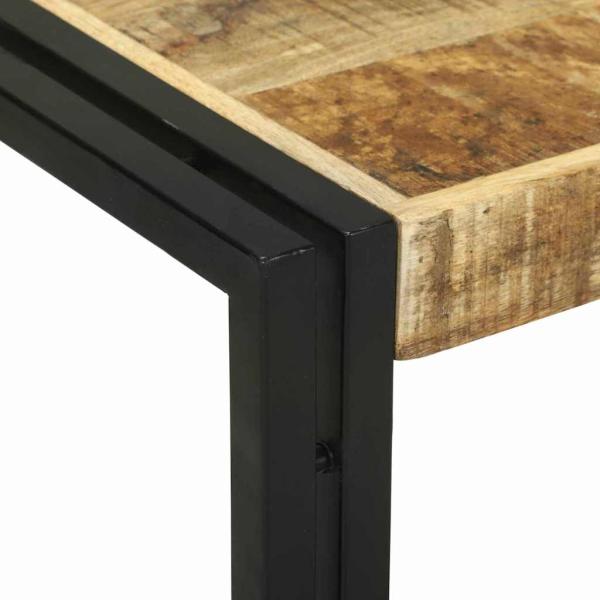 2-teiliges Couchtisch Set aus massivem grobem Mango-Holz
