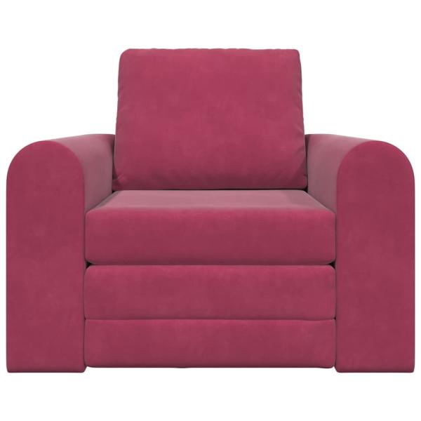 Boden-Sofa-Bett 2-in-1 Weinrot 98x71x83 cm Samt