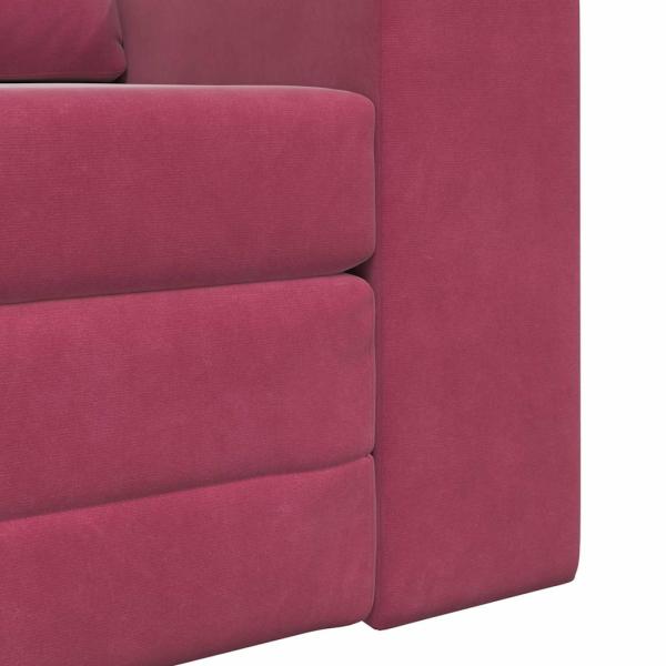 Boden-Sofa-Bett 2-in-1 Weinrot 98x71x83 cm Samt