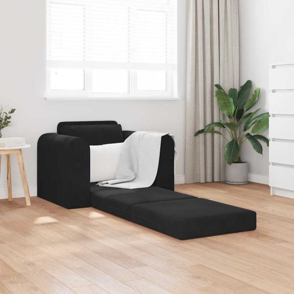 Boden Schlafsofa 2-in-1 Schwarz 98x71x83 cm Velvet