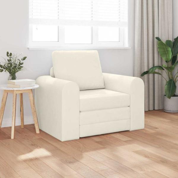 ARDEBO.de - Boden Schlafsofa 2-in-1 Creme 98x71x83 cm Samt