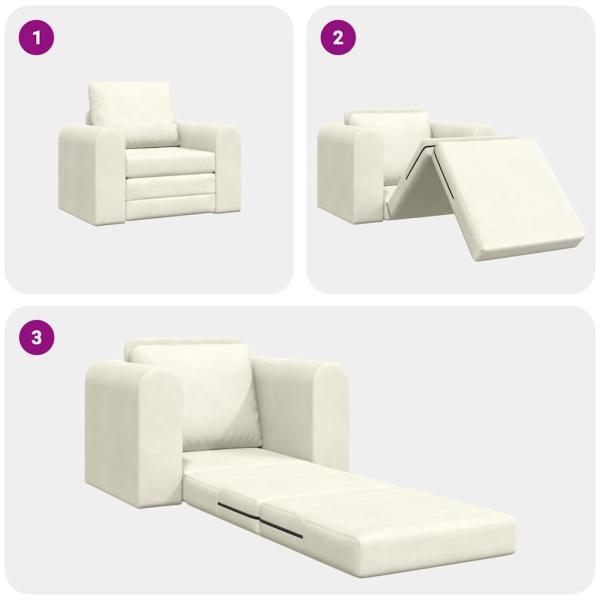 Boden Schlafsofa 2-in-1 Creme 98x71x83 cm Samt