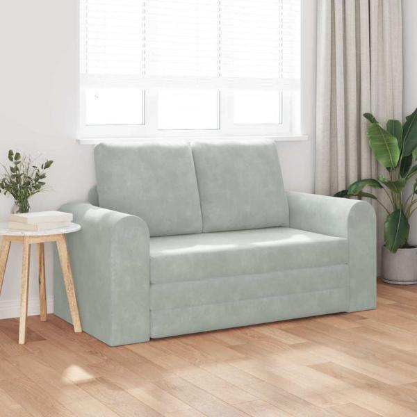 Boden Sofa Bett 2-in-1 Hellgrau 148x71x83 cm Velvet