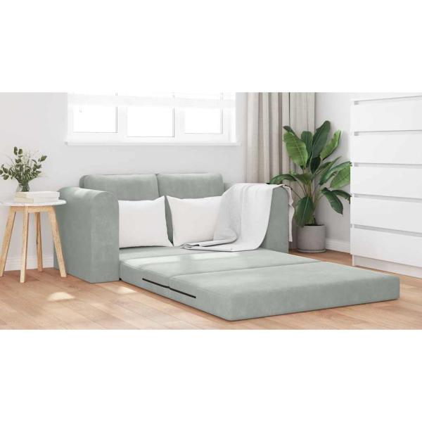 Boden Sofa Bett 2-in-1 Hellgrau 148x71x83 cm Velvet