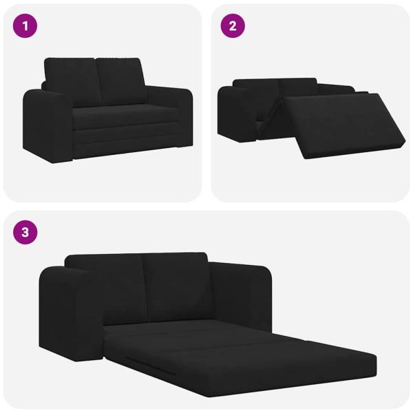 Boden Schlafsofa 2-in-1 Schwarz 148x71x83 cm Samt