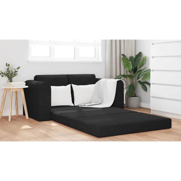 Boden Schlafsofa 2-in-1 Schwarz 148x71x83 cm Samt