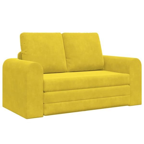Boden-Sofa-Bett 2-in-1 Gelb 148x71x83 cm Velvet