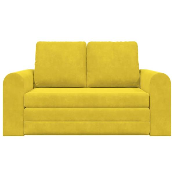 Boden-Sofa-Bett 2-in-1 Gelb 148x71x83 cm Velvet