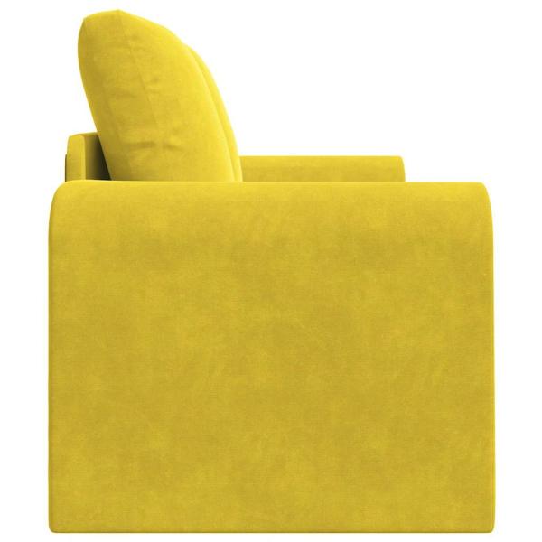 Boden-Sofa-Bett 2-in-1 Gelb 148x71x83 cm Velvet