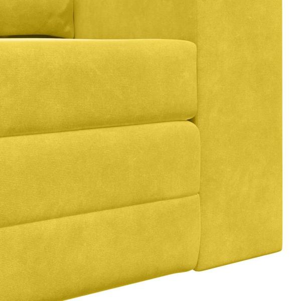 Boden-Sofa-Bett 2-in-1 Gelb 148x71x83 cm Velvet