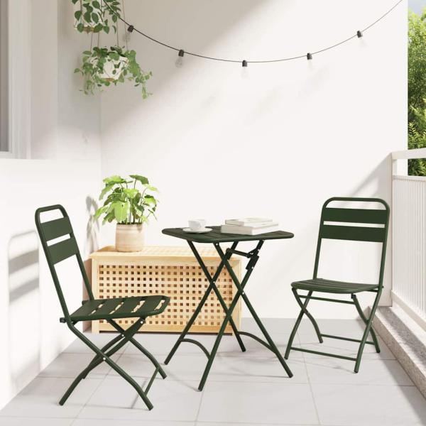 ARDEBO.de - Klappgartenstühle 2 Stk Dunkelgrün 42x52x82 cm Pulverbeschichteter Stahl