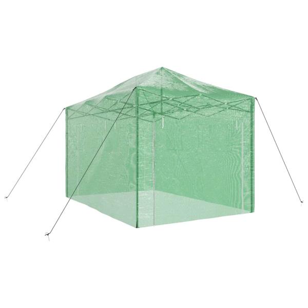 Begehbares Gewächshaus mit Pop-up Rahmen Grün 410x280x315 cm Stahl