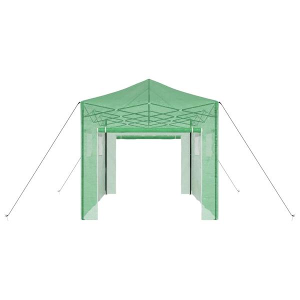 Begehbares Gewächshaus mit Pop-up Rahmen Grün 410x280x315 cm Stahl