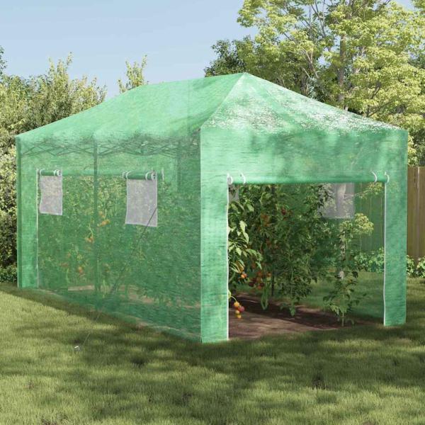ARDEBO.de - Gehege-Gewächshaus mit Pop-up-Rahmen Grün 580x290x315 cm Stahl