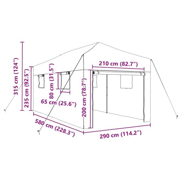 Gehege-Gewächshaus mit Pop-up-Rahmen Grün 580x290x315 cm Stahl