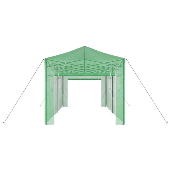 Gehege-Gewächshaus mit Pop-up-Rahmen Grün 580x290x315 cm Stahl