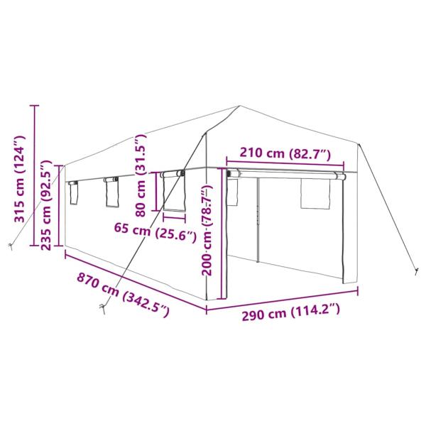 Walk-in Gewächshaus mit Pop-up-Rahmen Grün 870x290x315 cm Stahl