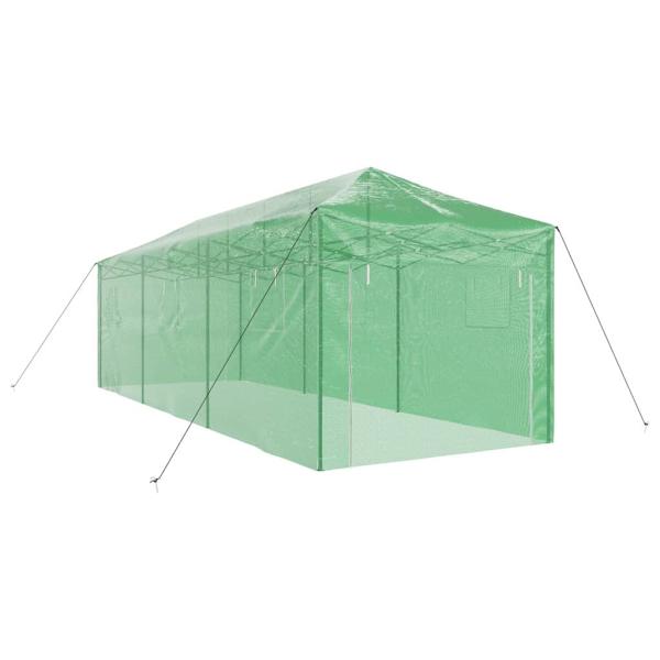 Walk-in Gewächshaus mit Pop-up-Rahmen Grün 870x290x315 cm Stahl