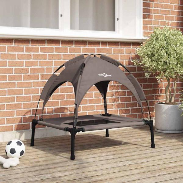 ARDEBO.de - Erhöhtes Hundebett Braun Metall 76 x 62 x 70,5 cm