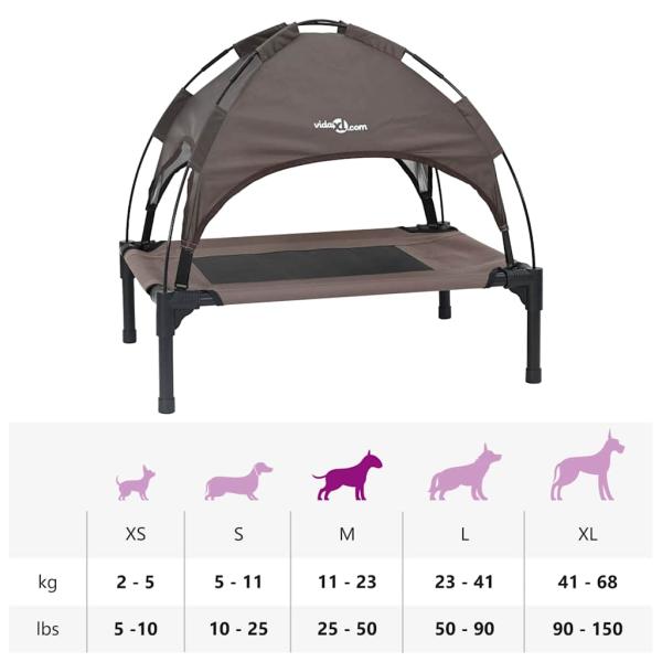 Erhöhtes Hundebett Braun Metall 76 x 62 x 70,5 cm