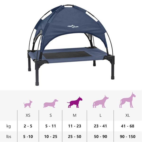 Erhöhtes Hundebett Marineblau Stahl, Nylon 76 x 62 x 70.5 cm