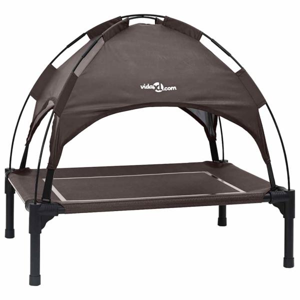 Erhöhtes Hundebett Braun Polyester, Metall Mittel