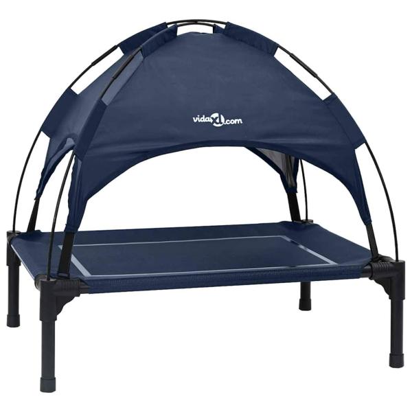 erhöhtes Hundebett Marineblau Stoff, Metall 71 x 64 x 71 cm
