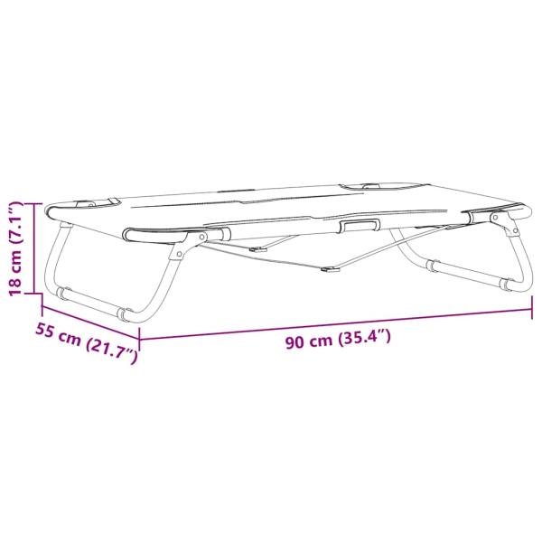Hundebett Faltbar Hellgrau Metallrahmen, Stoffbett 90 x 55 x 18 cm