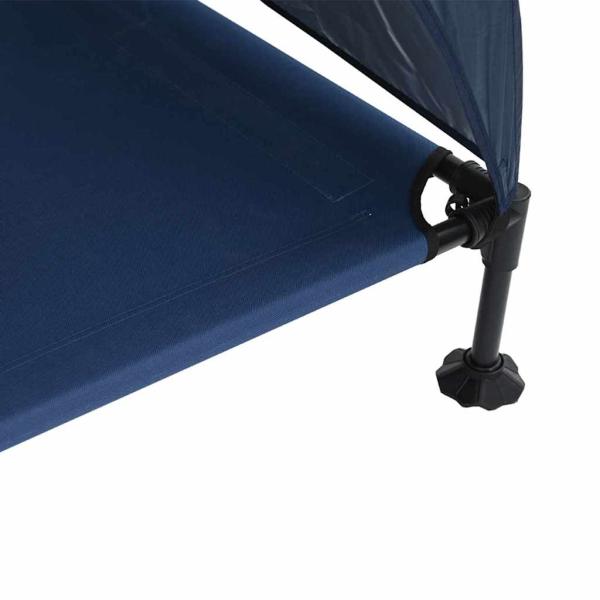 Erhöhtes Hundebett mit abnehmbarem Dach Marineblau XL Stahl