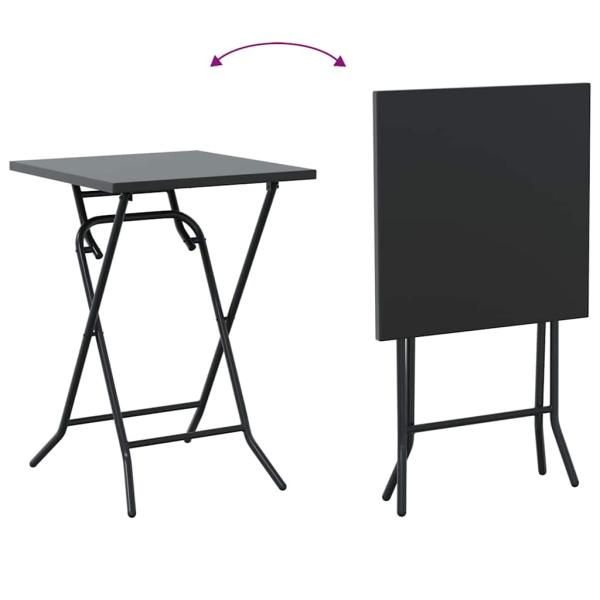 3-teiliges faltbares Bistro-Set anthrazit Stahl