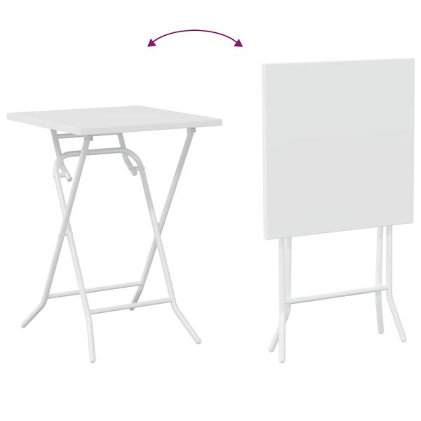 3-teiliges Faltbares Bistro Set Weiß Stahl