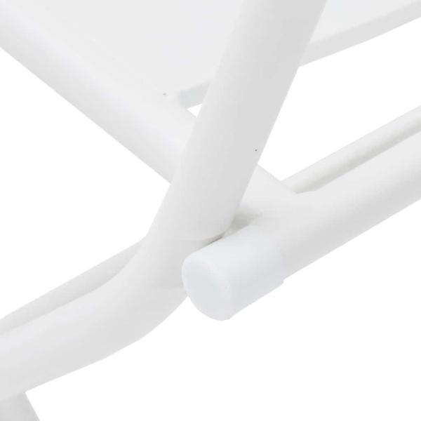 3-teiliges Faltbares Bistro Set Weiß Stahl