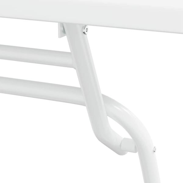 3-teiliges Faltbares Bistro Set Weiß Stahl