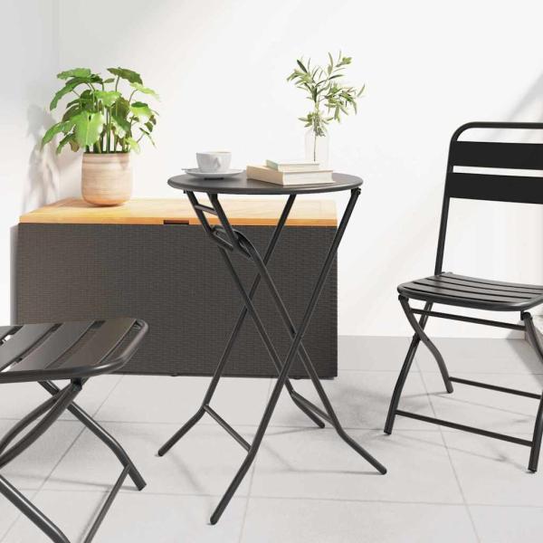 ARDEBO.de - Klapptisch für den Garten Anthrazit Ø50x72 cm Stahl