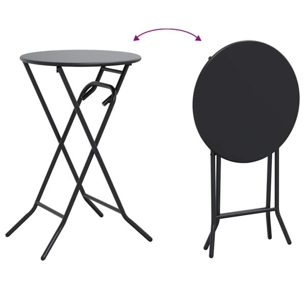 Klapptisch für den Garten Anthrazit Ø50x72 cm Stahl