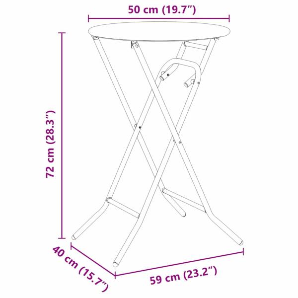 Klapptisch für den Garten Anthrazit Ø50x72 cm Stahl