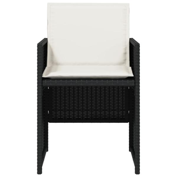Gartenstühle mit Kissen 4 Stk. Schwarz Poly Rattan