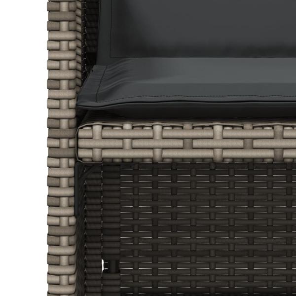 Gartenstühle mit Kissen 4 Stk. Grau Poly Rattan