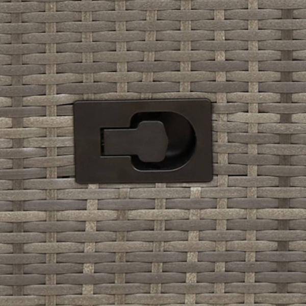 Gartensofa Verstellbar 2-Sitzer mit Tisch Grau Poly Rattan