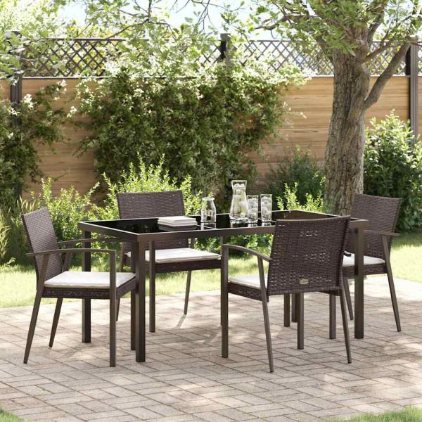 ARDEBO.de - Set von 3 Braun PE Rattan Mittel Robust Rechteckig Modern