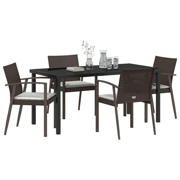 Set von 3 Braun PE Rattan Mittel Robust Rechteckig Modern