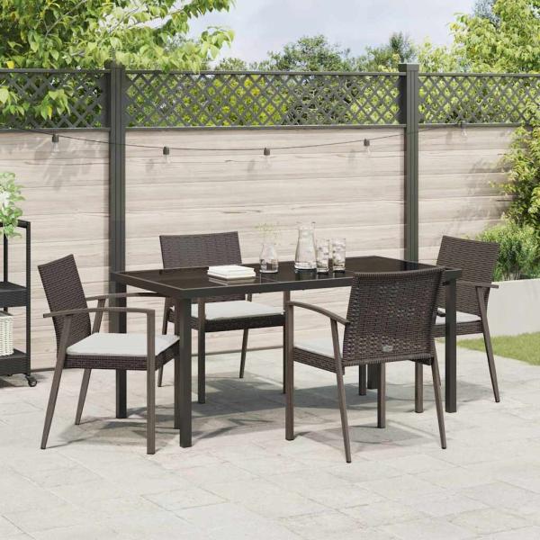 Set von 3 Braun PE Rattan Mittel Robust Rechteckig Modern