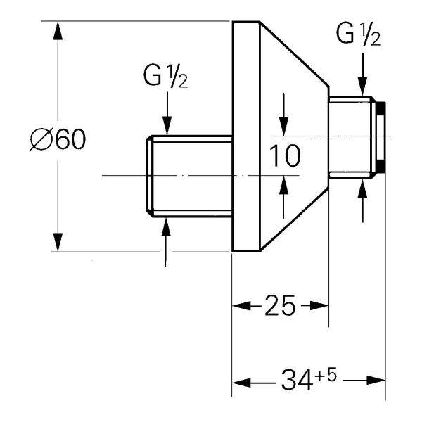 GROHE S-Anschluss, 1/2"" x 1/2"", chrom (12004000)