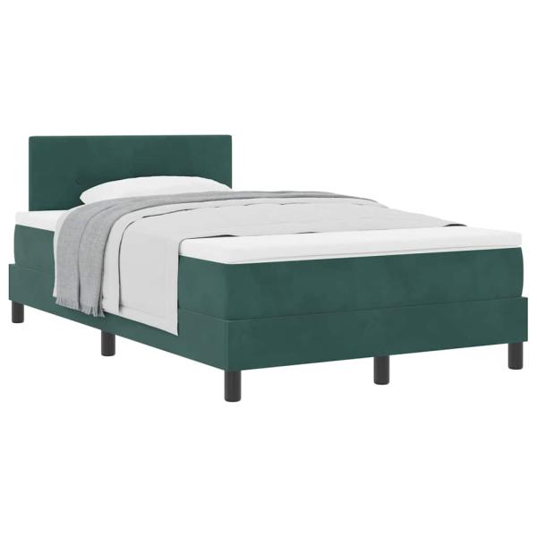 Boxspringbett mit Matratze Dunkelgrün Samt