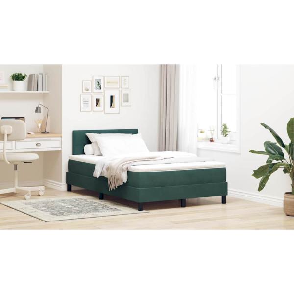 Boxspringbett mit Matratze Dunkelgrün Samt