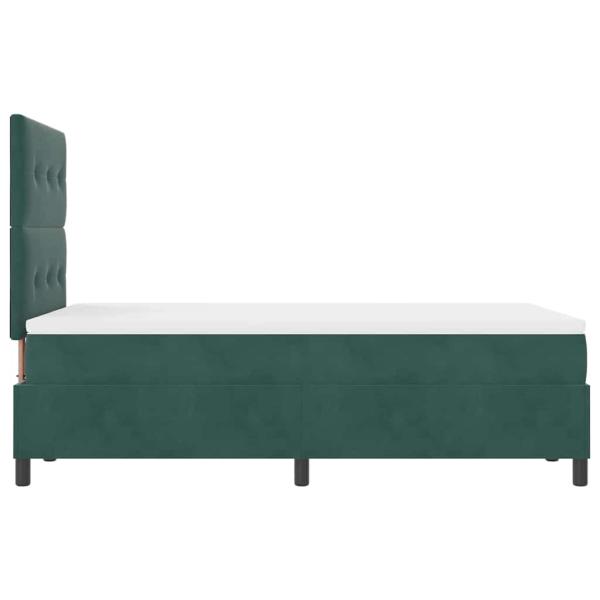 Boxspringbett mit Matratze Dunkelgrün Samt