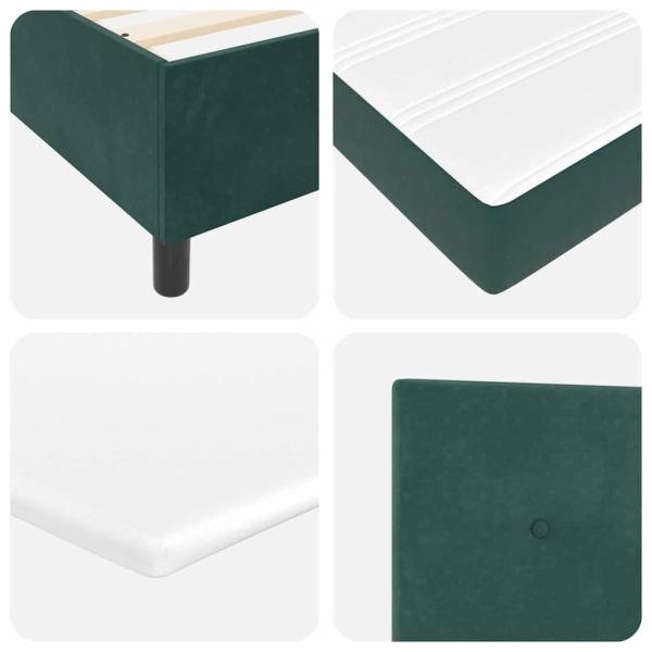 Boxspringbett mit Matratze Dunkelgrün Samt