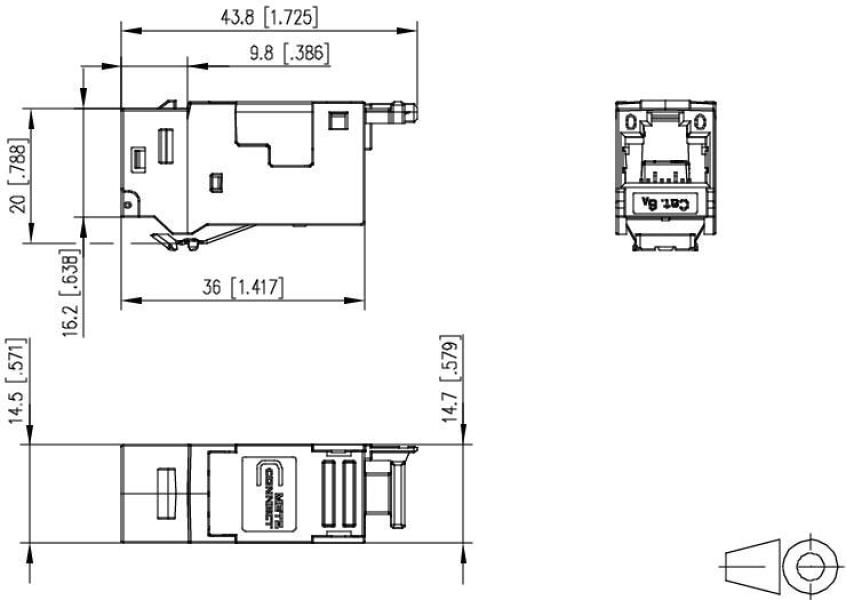 Metz Connect E-DAT modul Cat.6A K Jack - Keystone, 12 Stück (130910KZ)