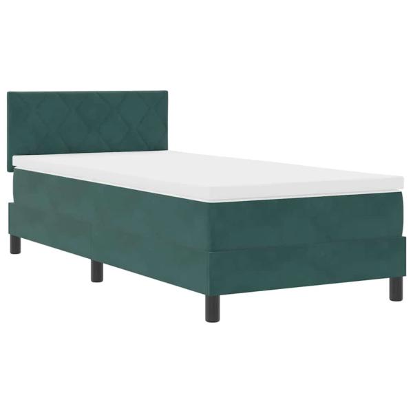 Boxspringbett mit Matratze Dunkelgrün 90x200 cm Samt