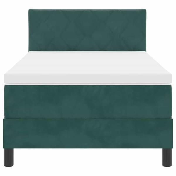 Boxspringbett mit Matratze Dunkelgrün 90x200 cm Samt